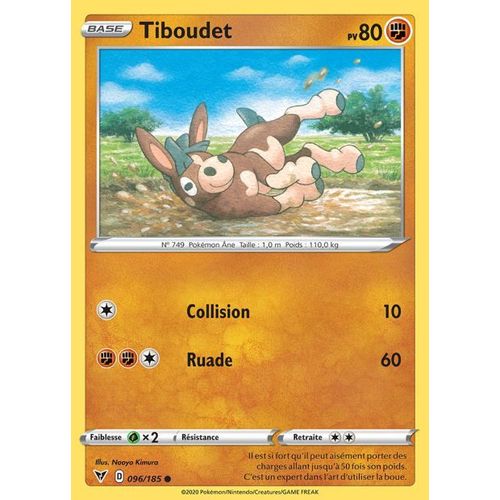 Carte Pokemon - Tiboudet - 096/185 - Épée Et Bouclier 4 - Voltage Éclatant - Eb4 - Vf