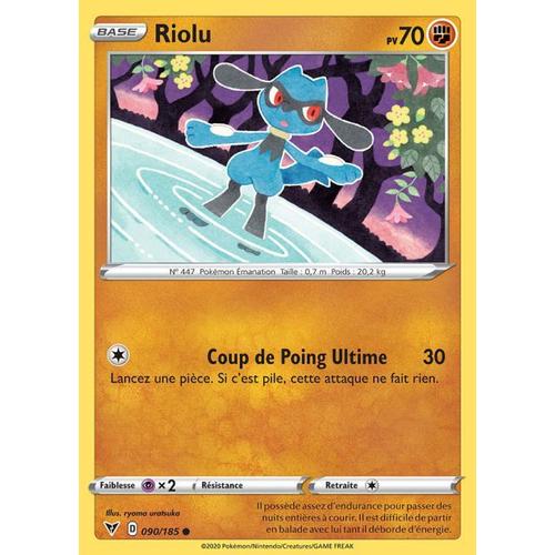 Carte Pokemon - Riolu - 090/185 - Épée Et Bouclier 4 - Voltage Éclatant - Eb4 - Vf