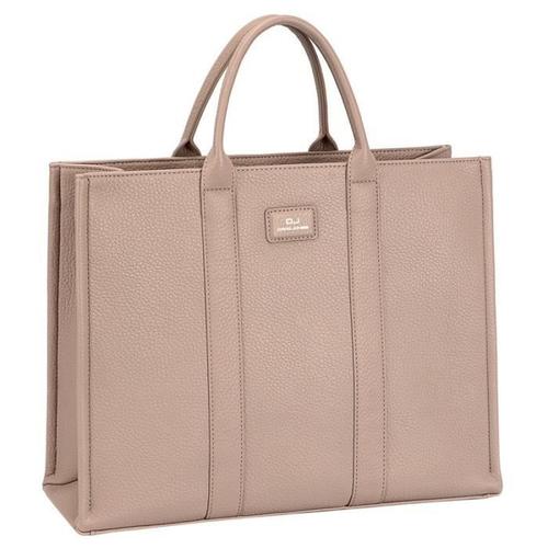 David Jones Paris - Sac Cabas Tote Shopping Porté main Femme - Similicuir - Plusieurs Poches - Couleur Gravel