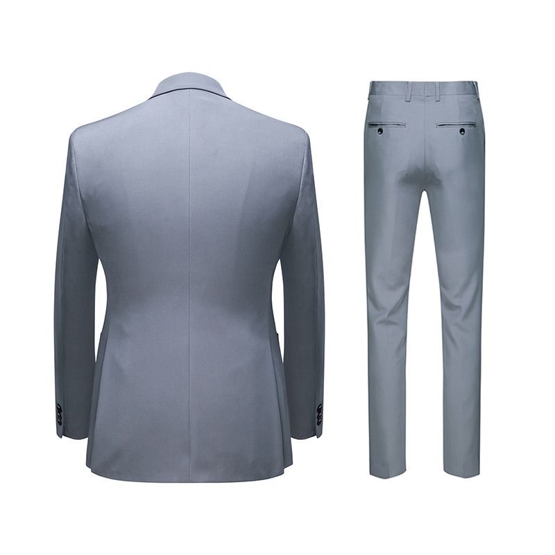 Costume Homme 2 Pièces - Business Décontracté - Veste Et Pantalon Uni - Tissu Doux Et Confortable - Simple Boutonnage