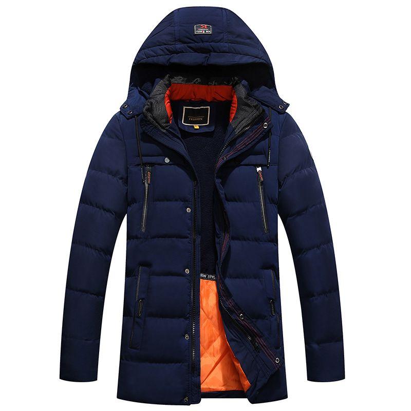 Doudoune Homme de Marque a capuche detachable Doublure en fausse fourrure Manteau Homme long a poches multiples Parka Homme ZS306766 Rakuten