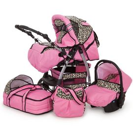 poussette rose leopard pas cher