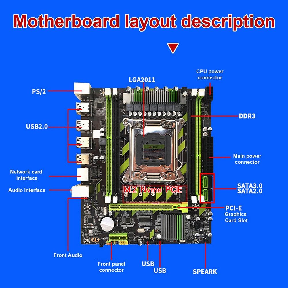 Carte Mre X79+Cpu E5 2650+2x8gb Ddr3 1600mhz Reg Ecc Ram Me... - 6