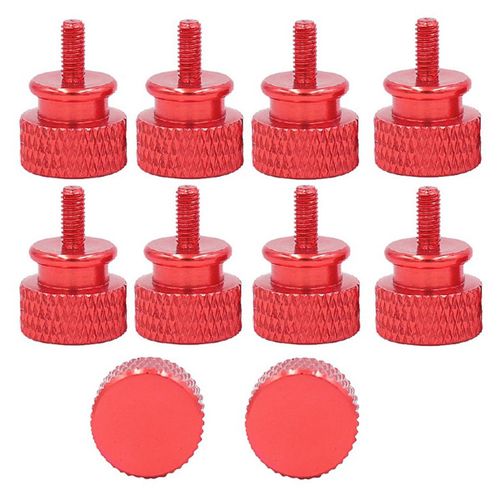 10 Pièces/Lot Unc6 -32 M3.5 Vis À Main Pour Support Gpu Psu Boîtier D'ordinateur Vis Du Panneau Latéral Pc Assembler Watercooling Rouge