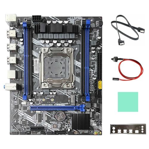 Carte MèRe X79 S288 + Câble SATA de Commutation DéFlecteur Tampon Thermique LGA2011 M.2 NVME DDR3 Pour Processeur E5 2620 2630 2640 2650