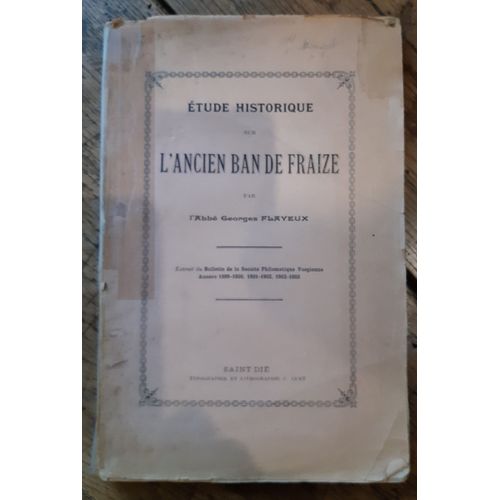 Etude Historique Sur L'ancien Ban De Fraize