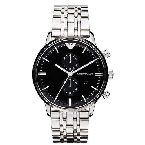 Emporio Armani Ar0389 Homme Montre Silver Analogique Métal Nouveau