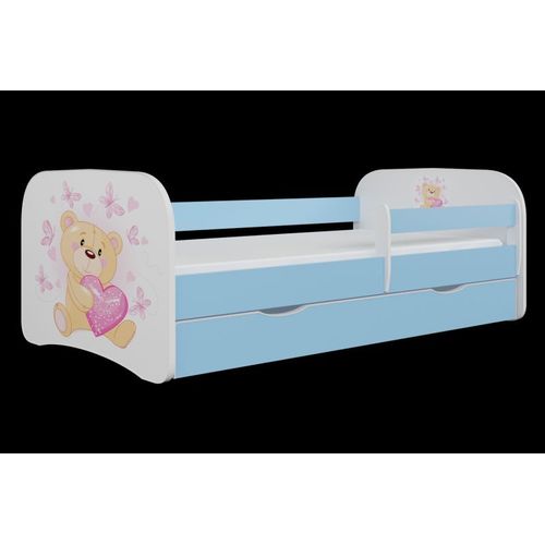 Lit Babydreams, Ourson Bleu, Papillons Avec Un Tiroir Sans Matelas 180/80