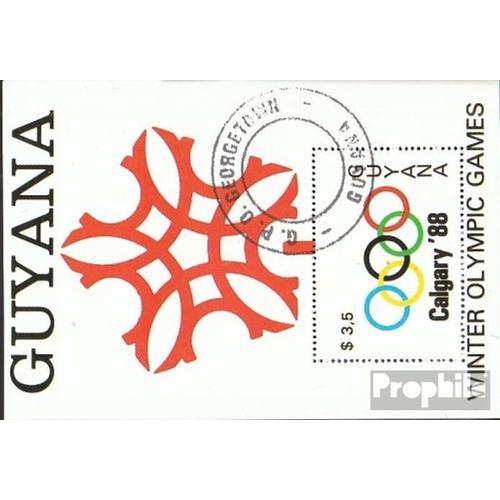 Guyana Bloc 24 (Complète Edition) Oblitéré 1988 Jeux Olympiques Jeux D Et 'hiver ?88