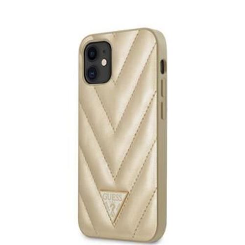 Coque Guess V Quilted Pour Iphone 12 Or