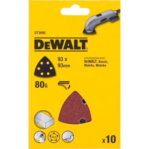 DeWalt DT3092 Feuilles abrasive pour ponceuse Delta - K80 - 93mm (10pce.)