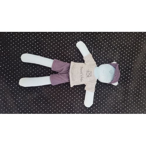 Peluche Doudou Bout Chou Bleu Casque