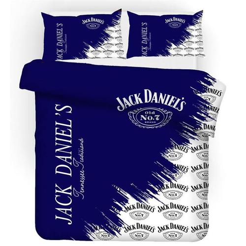 Jack Daniels Parure De Couette De Marque:1 Housse De Couette + Taies D'oreiller 3d Imprimée Jack Daniels Thème Parure De Lit -Zs307042