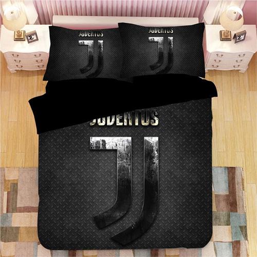 Juventus Club De Football Parure De Couette - Housse De Couette + Taies D'oreiller 3d Imprimés Polyester Parure De Lit De Marque