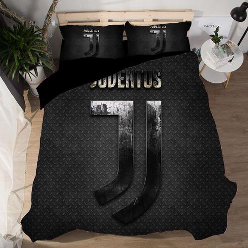 Juventus Football Parure De Couette 3d Imprimés Housse De Couette + Taies D'oreiller Polyester Parure De Lit