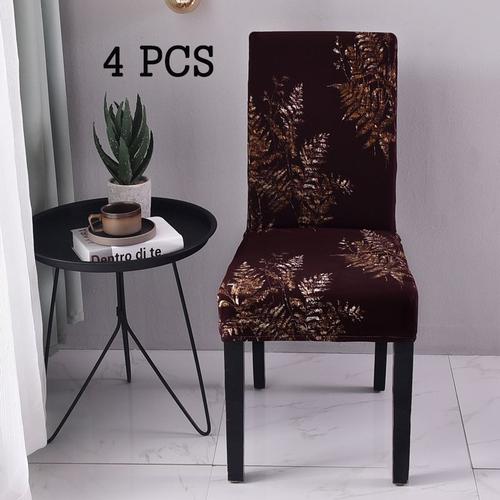 Housse De Fauteuil 4 Pieces Haute Rembourrée Premium Housse De Chaise Imprimé Extensible Pour Hôtels -Zs306560