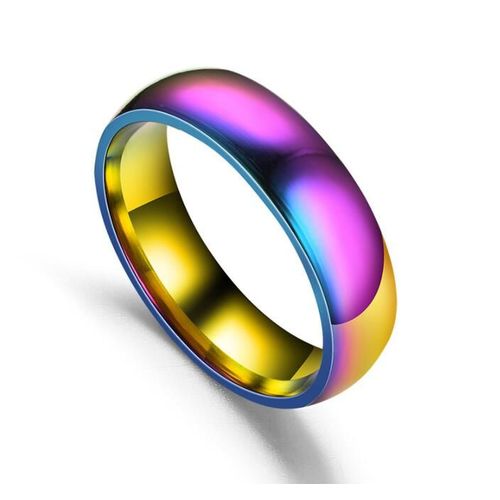 Bague Bague Homme Femme Unisexe Anti Stress En Acier Inoxydable Anneau Spinner Bijoux Homme Alliance Numération Romaine Arc En Ciel Rose