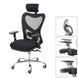 Chaise de bureau HWC-J92, chaise de bureau, ergonomique, appui-lordose  réglable et accoudoir ~ gris