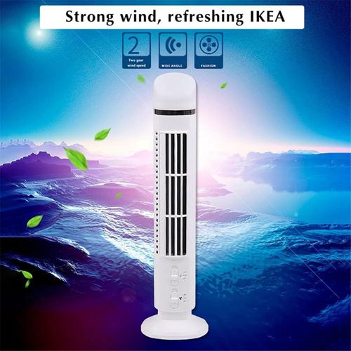 Ventilateur Refroidisseur D'Air Portable, Tour Simplifié avec LED, Vent Puissant, Peu Encombrant, Sans Lame, Interface USB Noire