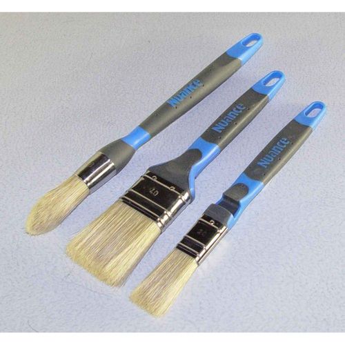 2 brosses plates Et 1 brosse à rechampir Spécial Acrylique NUANCE