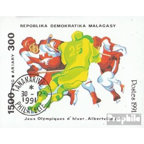 Madagascar Bloc 174 (Complète Edition) Oblitéré 1991 Jeux Olympiques Jeux D'hiver 92