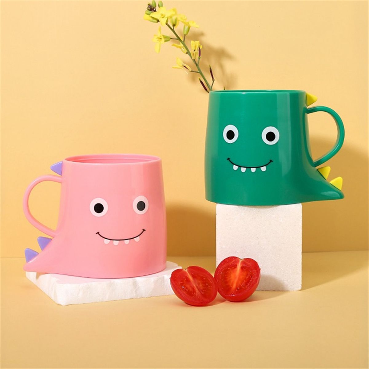 Support de en PP, 2 Tasses Bain Bouche en Forme de Mignon, T... - 2