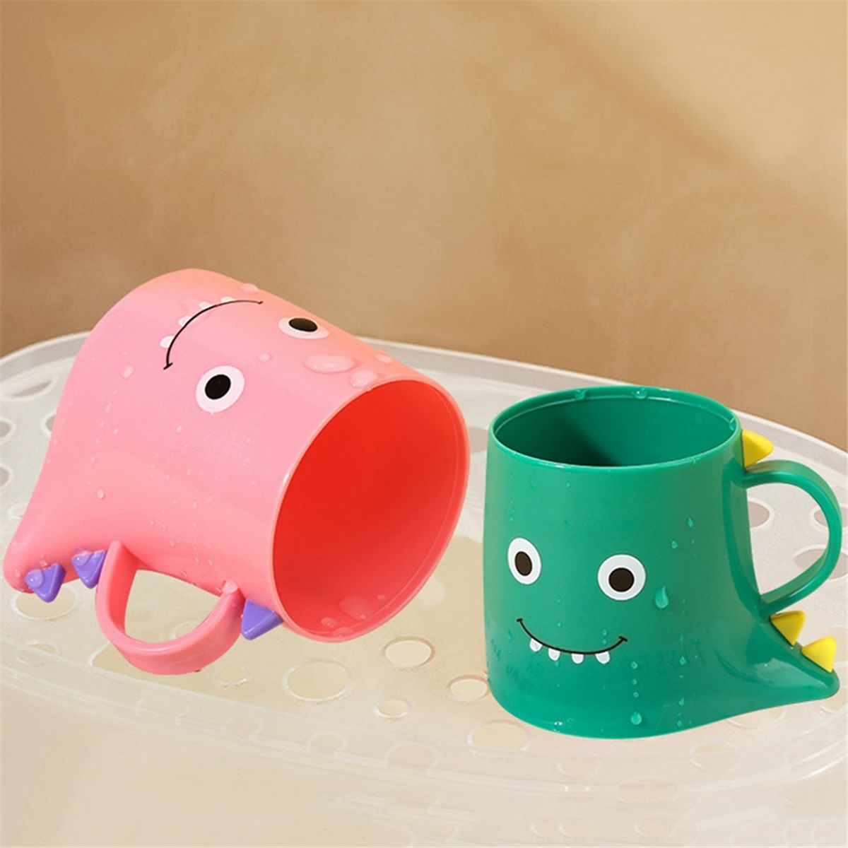 Support de en PP, 2 Tasses Bain Bouche en Forme de Mignon, T... - 4