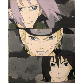 Toile mur Art photo décor à la maison salon 5 pièces Naruto et Sasuke  peinture HD impression Anime personnage affiche avec cadre