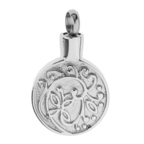 Bijoux Crémation Urne Pendentif Inoxydable Mémorial Cendres Souvenir Pour Hommes Femmes Durable Ne Rouille Pas, Ne Se Corrode Ou Tache Rond