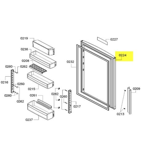 PORTE REFRIGERATEUR POUR REFRIGERATEUR BOSCH - 00712163