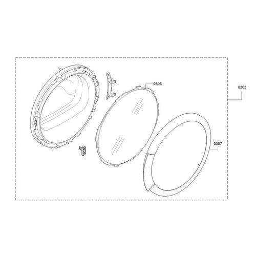 HUBLOT PORTE COMPLETE REP 0303 POUR SECHE LINGE BOSCH - 11012069