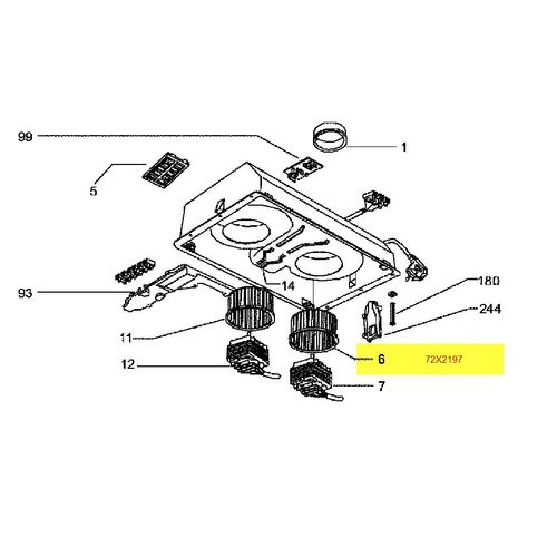 TURBINE DROITE ANTI-HORAIRE POUR HOTTE FAGOR - 72X2197