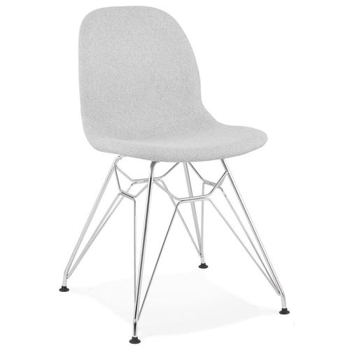 Chaise Design 'declik' Grise Claire Avec Pieds En Métal Chromé