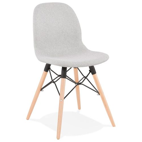 Chaise Scandinave 'bizon' En Tissu Gris Clair