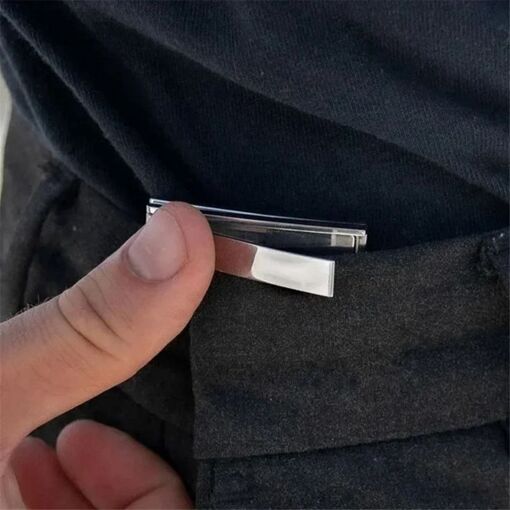 Clip De Ceinture Pliable Invisible - Ajusteur De Taille Pantalon/Jupe - ABS & Métal - 5x5,2 Cm - 17,8 G - 6