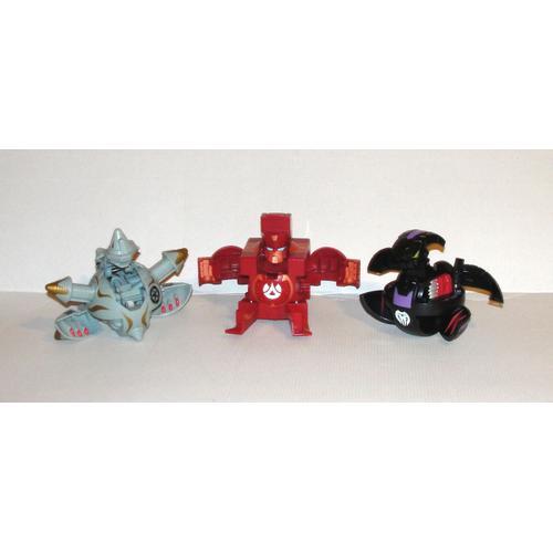 Figurine Bakugan Lot 3 Robots Battle Transformables Dragonoid Darkus Spin Master Sega Toys