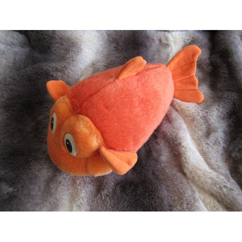 Peluche Poisson Orange Gros Yeux 31 Cm