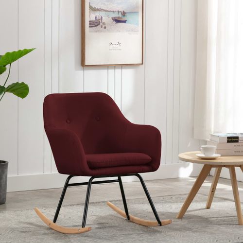 Vidaxl Chaise À Bascule Rouge Bordeaux Tissu