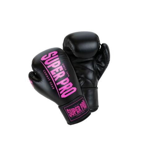 Super Pro Muay Thai Gants De Boxe Champ Noir/Rose 8 Oz