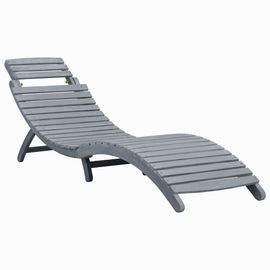 Transat Chaise Longue Bain De Soleil Lit De Jardin Terrasse Meuble D'extérieur Délavage Gris Bois D'acacia Solide Helloshop26 02_0021248