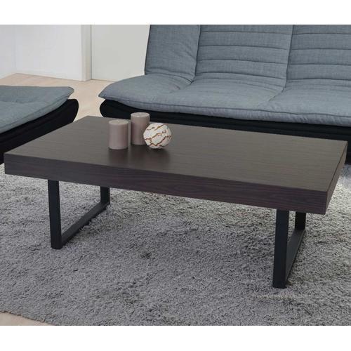 Table Basse De Salon Kos T576, Mvg 40x110x60cm   Wengé, Pieds Métalliques Foncés