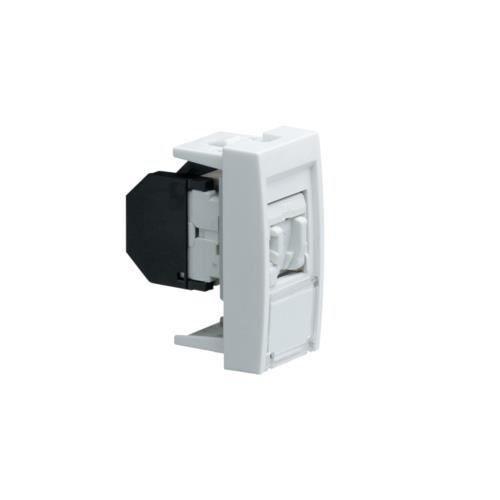 prise rj45 cat.5e utp 8 pts 1 module hager systo blanche