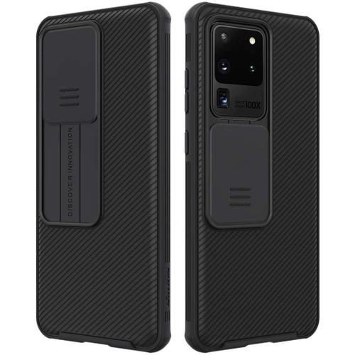 Coque Samsung Galaxy S20 Ultra 5g Camshield Protection De La Caméra Étui Anti-Rayures Hybride Pc Housse E-Lush Case Ultra Fine Lentille Coulissante Étui Samsung Galaxy S20 Ultra 5g Noir