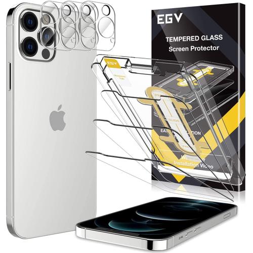 3 Pack Verre Trempé iPhone 12 Pro Max (6.7) Protection Écran + 3