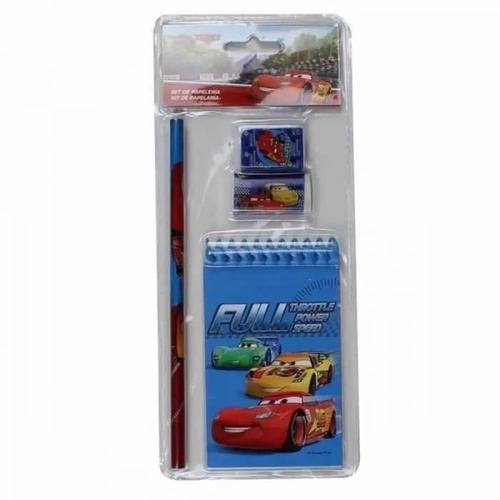 Set Papeterie Cars - Crayon, Taille Crayon, Gomme, Carnet