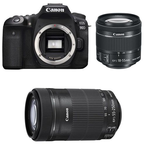 CANON EOS 90D + 18-55 IS STM + 55-250 IS STM Garanti 3 ans