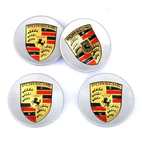 4 X Bouchons Roue 76 Mm Enjoliveur De Moyeu Pour La Norme Porsche Gris Abs