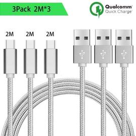 Cable Usb-c Chargeur Blanc Pour Samsung Galaxy S10 / S10+ / S10e / S9 / S9+  / S8 / S8+ / Cable Type Usb-c Port Usb Data Chargeur Synchronisation  Transfert Donnees Mesure
