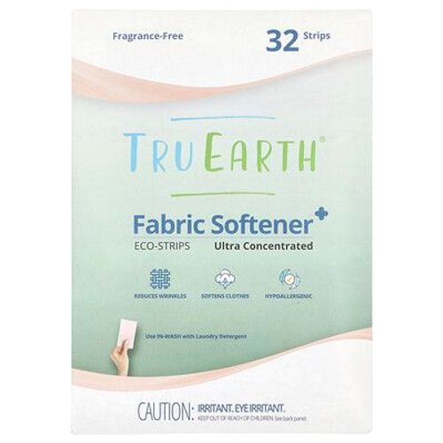 Tru Earth Adoucissant pour textile+ Bandes écologiques, Ultraconcentré, Sans parfum, 32 bandes
