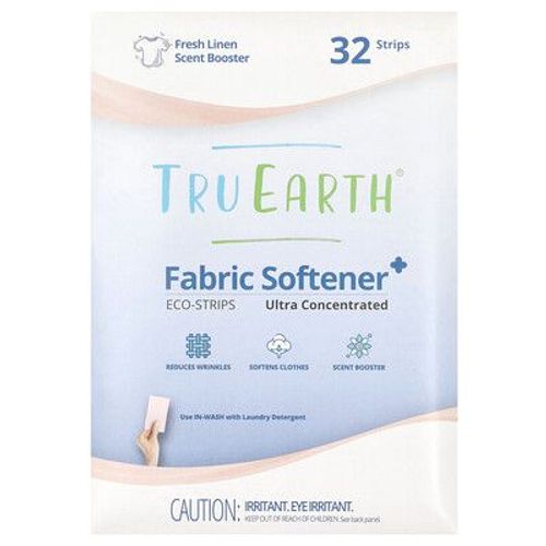 Tru Earth Adoucissant pour textile, Eco-Strips, Ultraconcentré, Linge frais, 32 bandes
